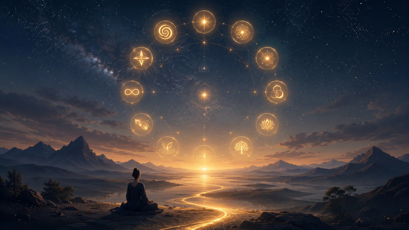 Meditation unter dem magischen Sternenhimmel